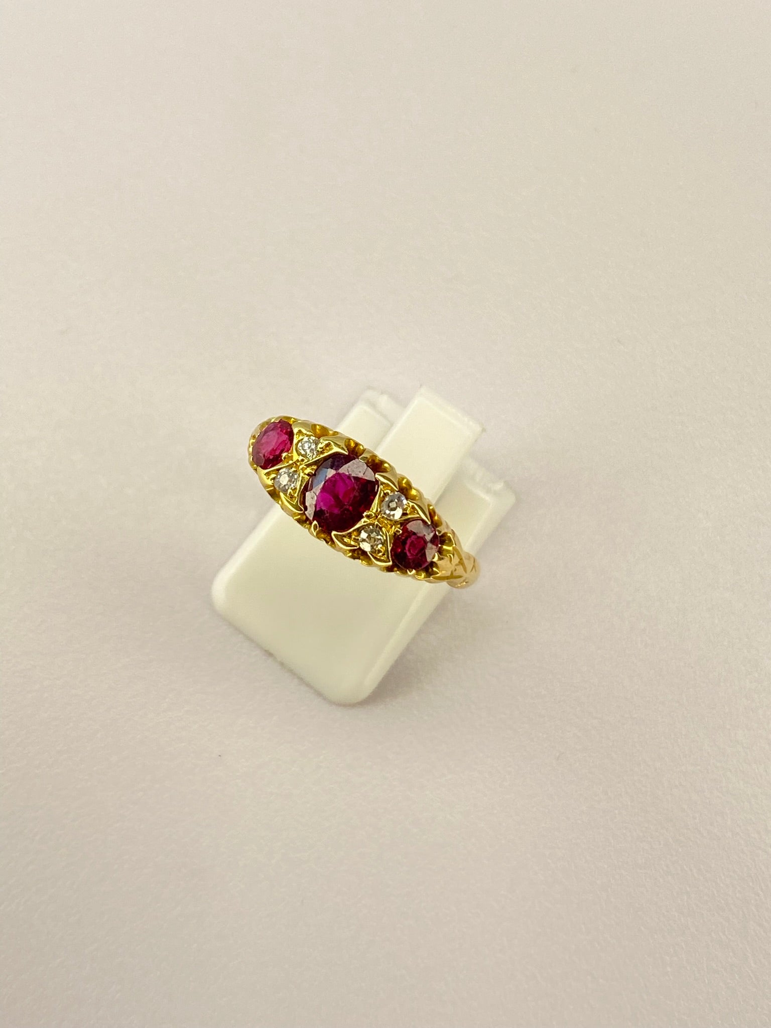 Victorian Ruby & Diamond Ring | 1.00ct Ruby | 18ct Yellow Gold
