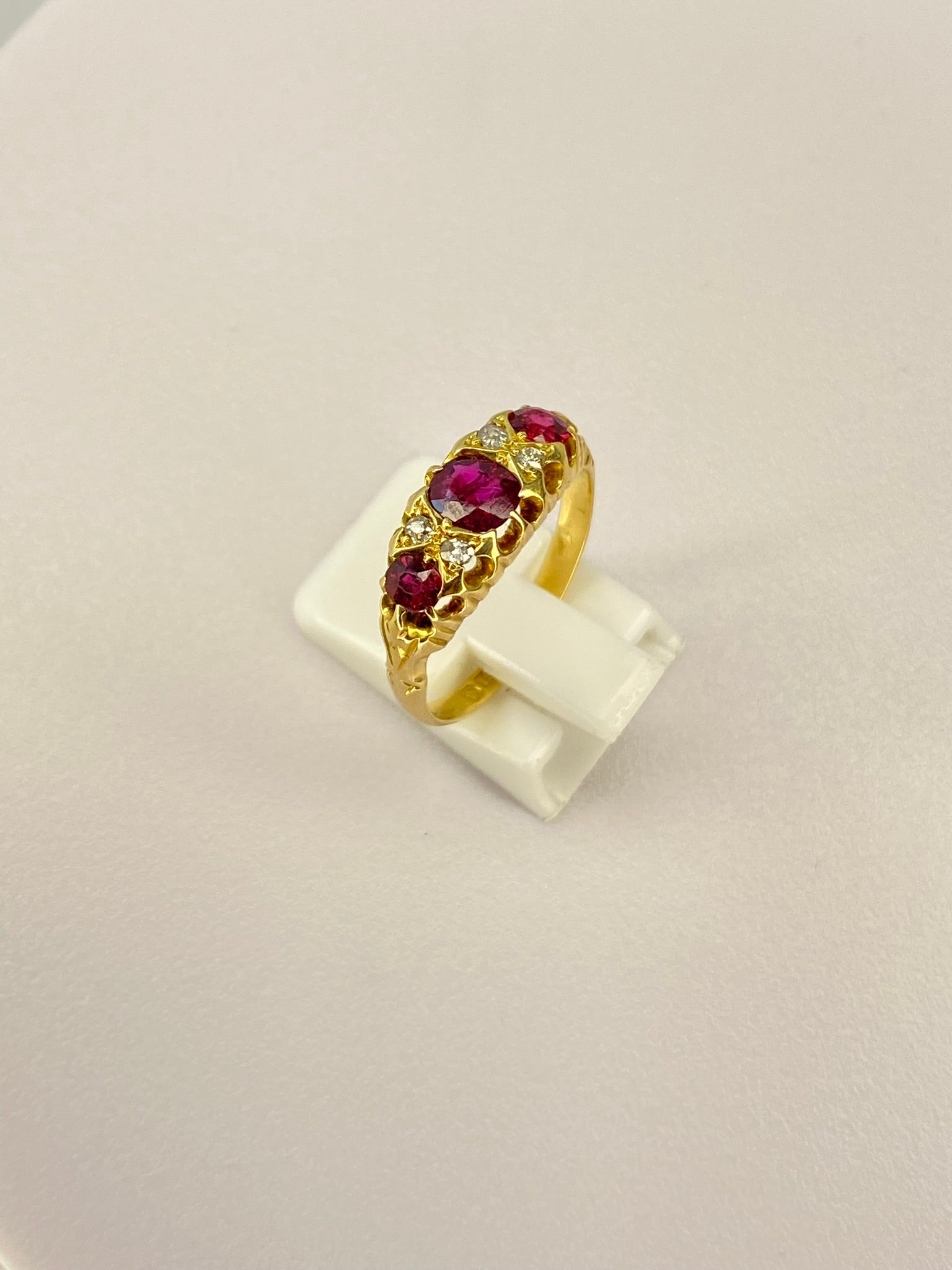 Victorian Ruby & Diamond Ring | 1.00ct Ruby | 18ct Yellow Gold