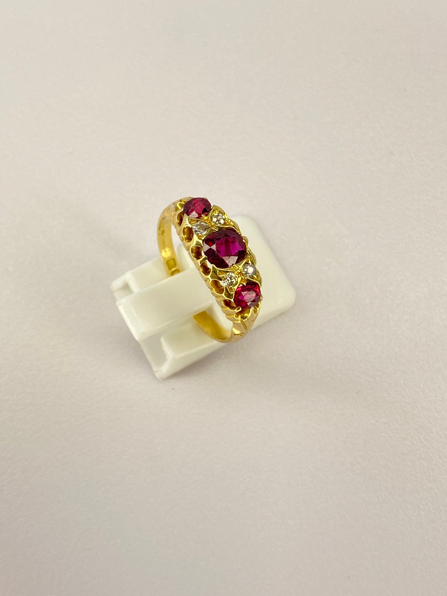 Victorian Ruby & Diamond Ring | 1.00ct Ruby | 18ct Yellow Gold