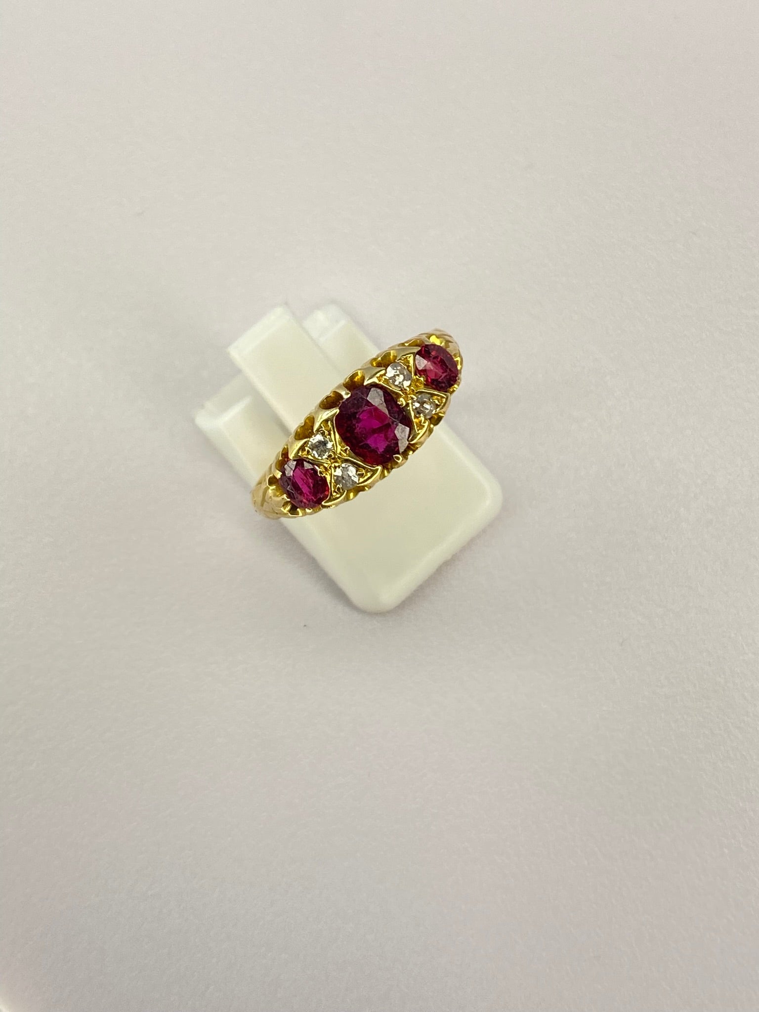Victorian Ruby & Diamond Ring | 1.00ct Ruby | 18ct Yellow Gold
