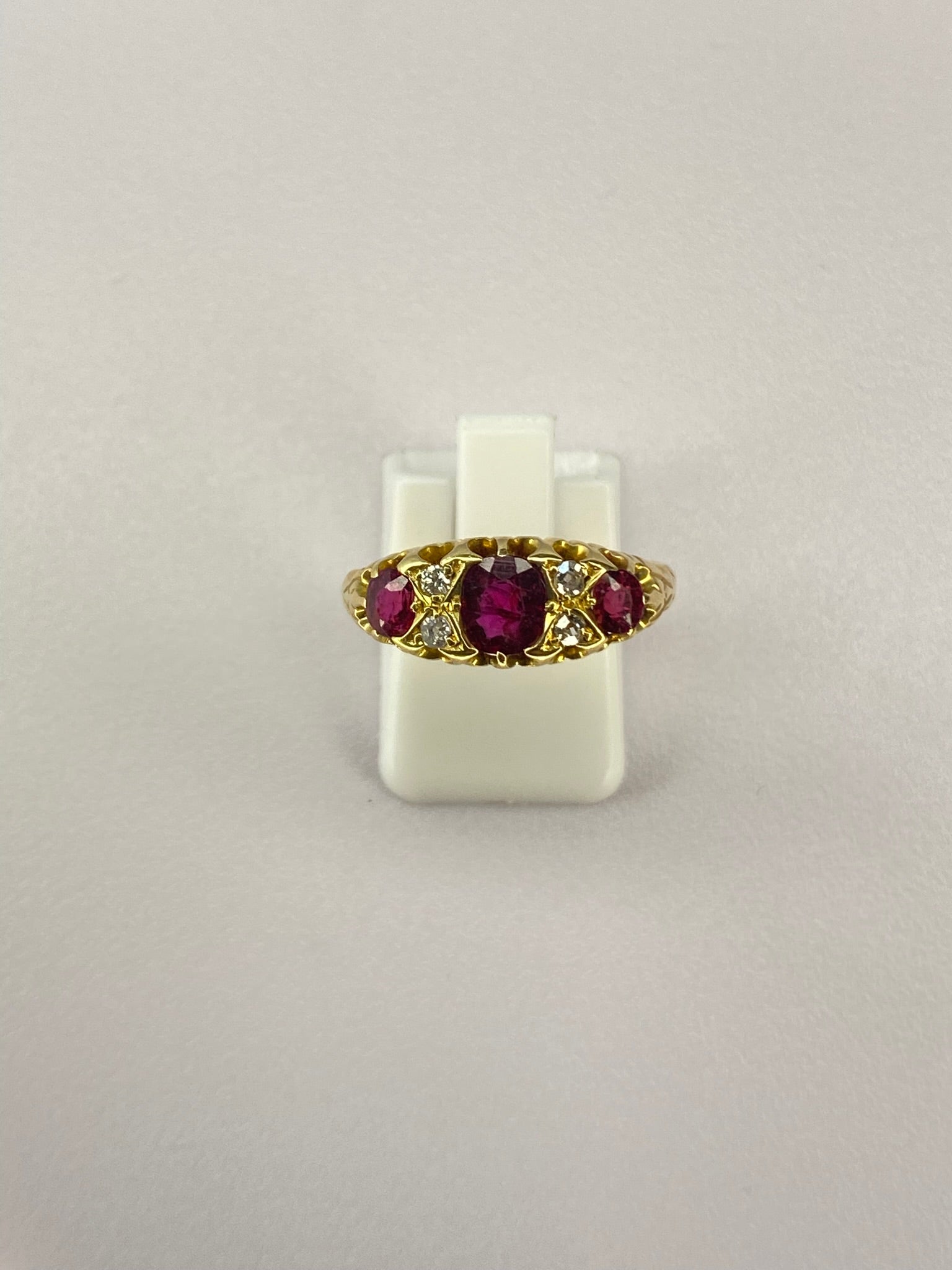 Victorian Ruby & Diamond Ring | 1.00ct Ruby | 18ct Yellow Gold