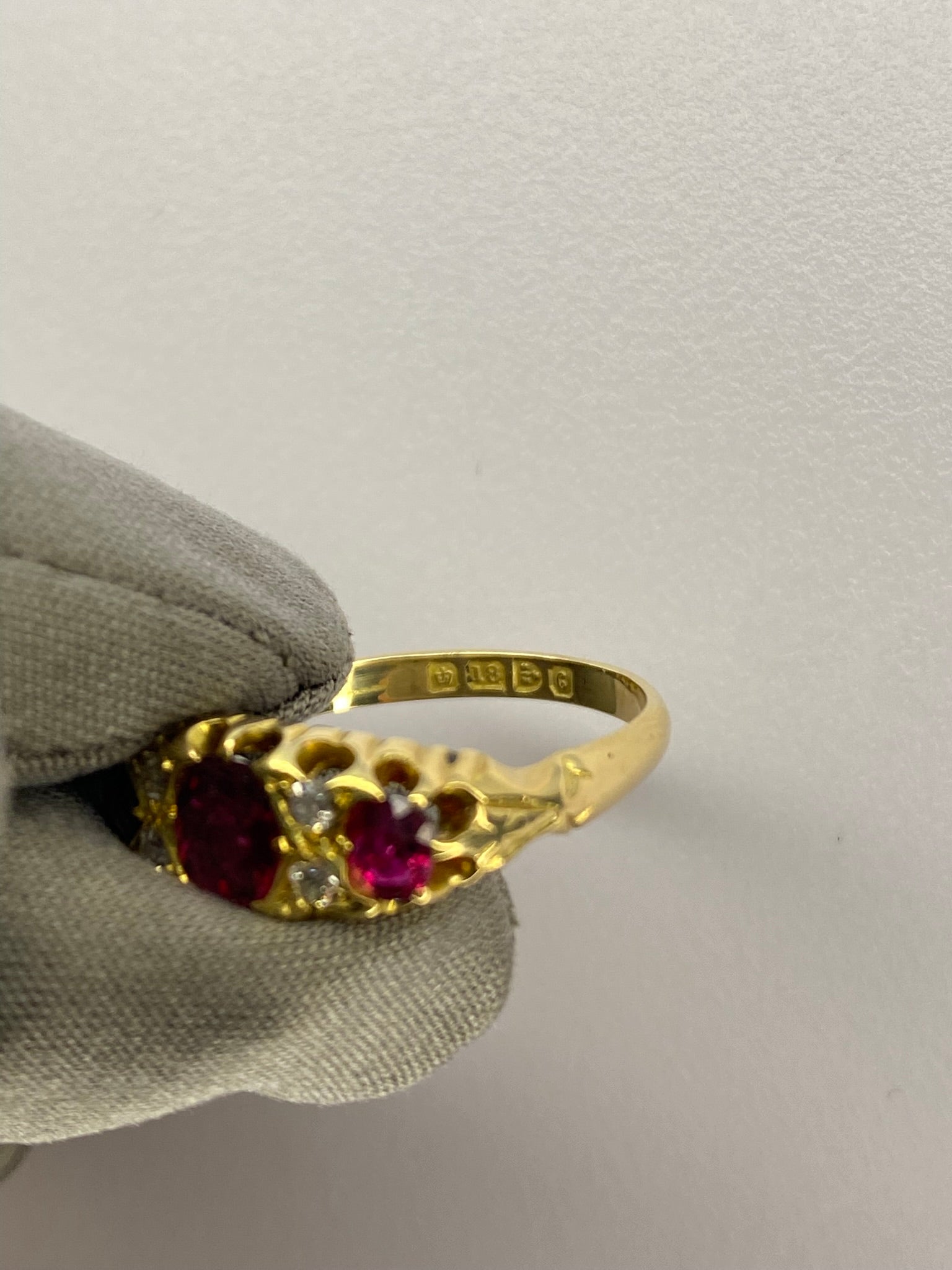 Victorian Ruby & Diamond Ring | 1.00ct Ruby | 18ct Yellow Gold