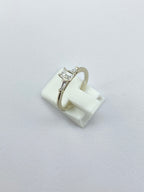 0.45ct Emerald Cut Diamond Three Stone Ring – 18KT Gold