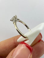 0.45ct Emerald Cut Diamond Three Stone Ring – 18KT Gold