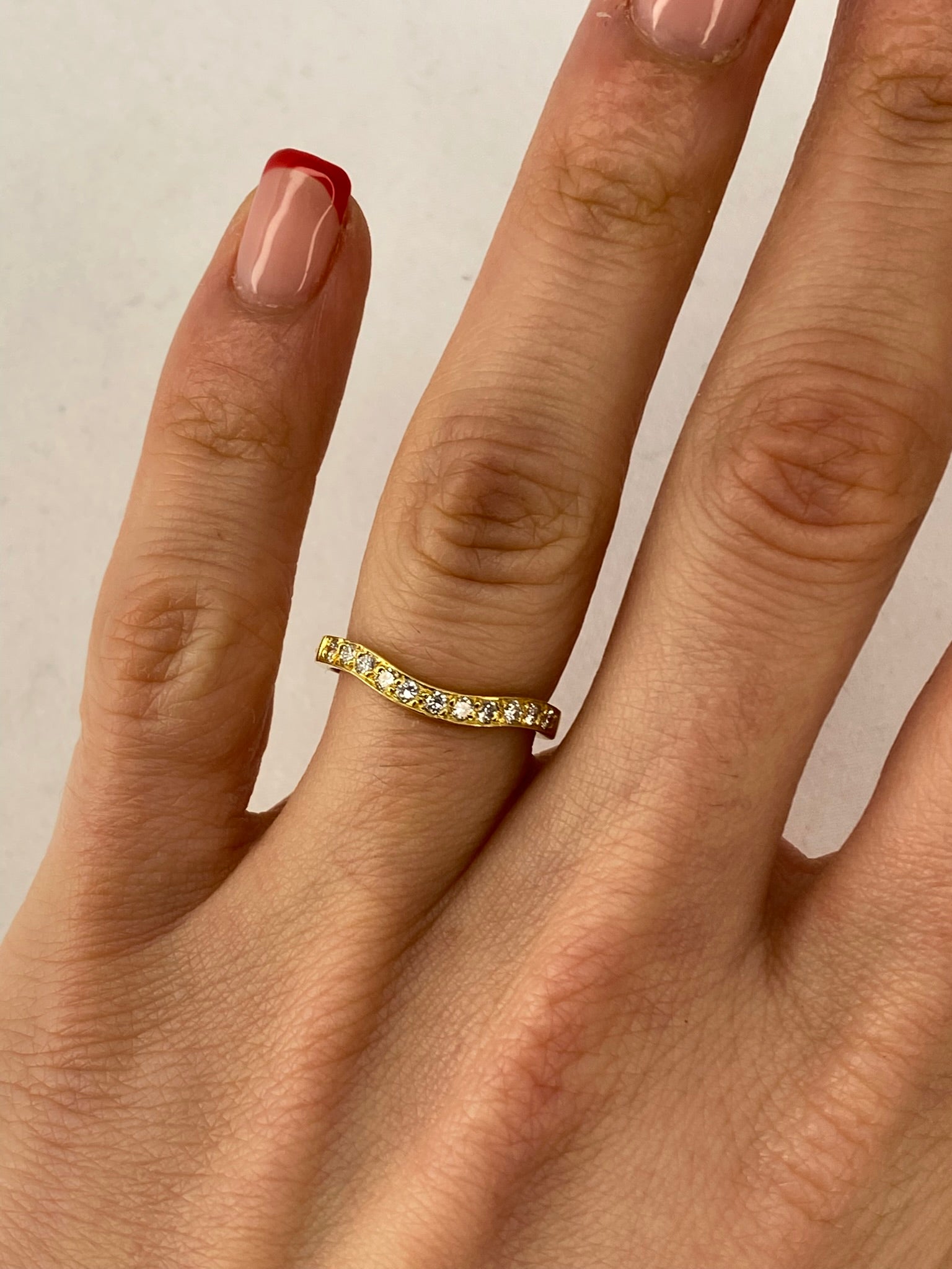 18K Yellow Gold Diamond Stackable Wedding Band | 0.22ct Diamond