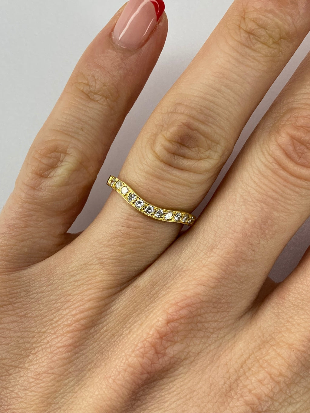 18K Yellow Gold Diamond Stackable Wedding Band | 0.22ct Diamond