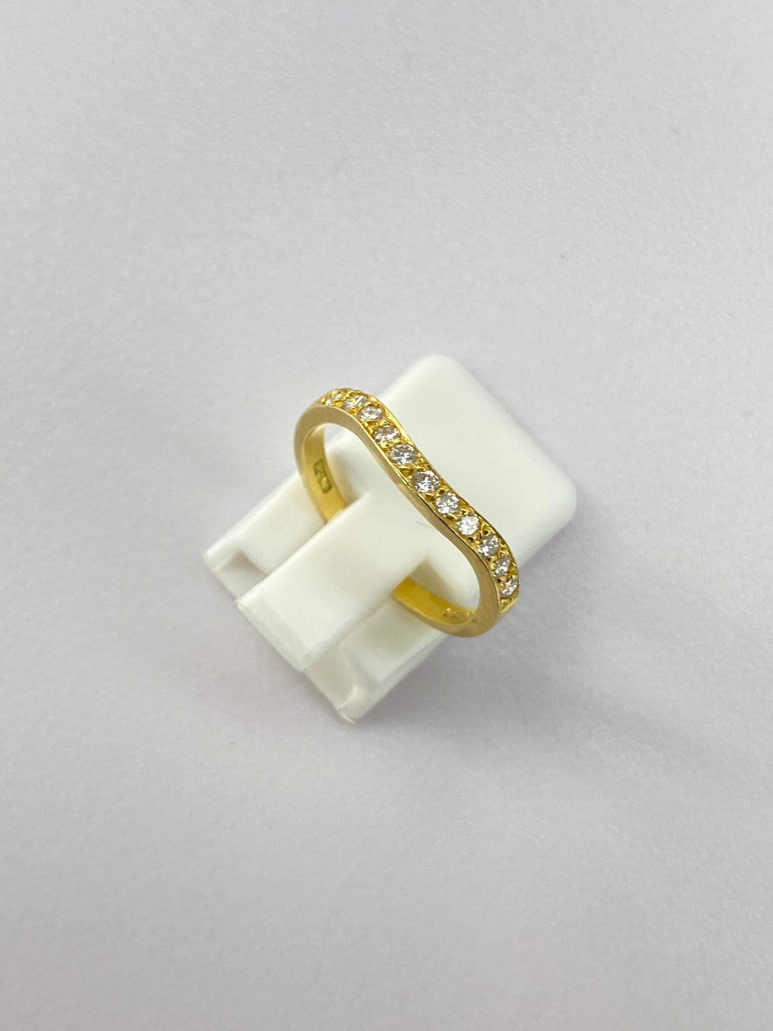 18K Yellow Gold Diamond Stackable Wedding Band | 0.22ct Diamond