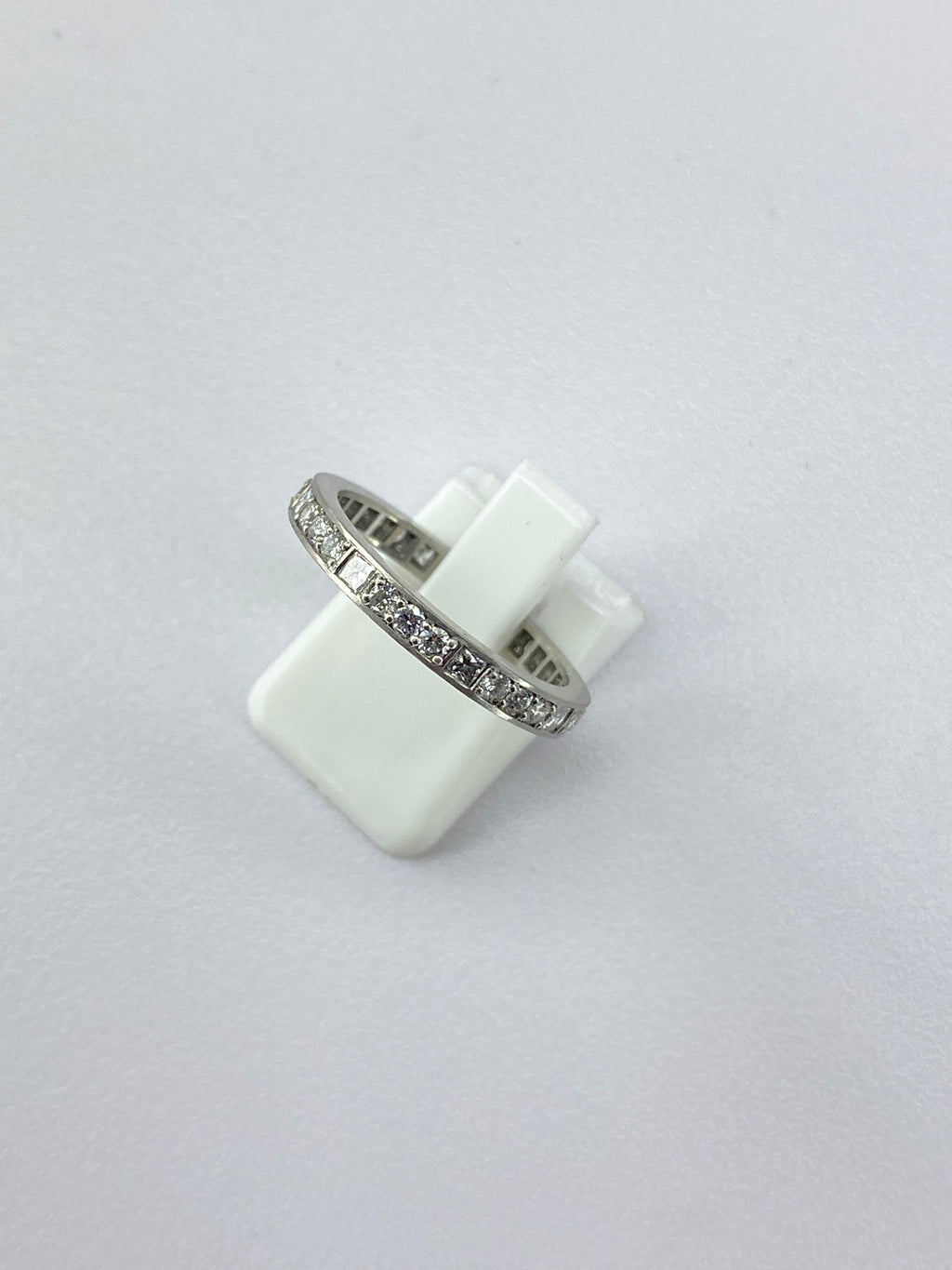 1.00ct Diamond Full Eternity Ring in Platinum – Round & Princess Cut, Size P