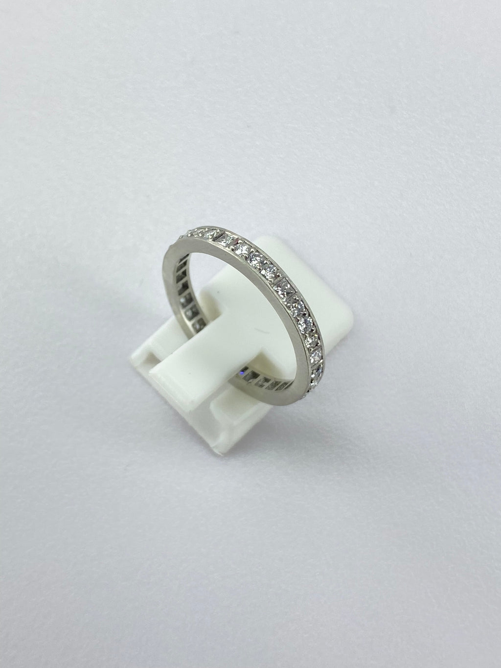 1.00ct Diamond Full Eternity Ring in Platinum – Round & Princess Cut, Size P