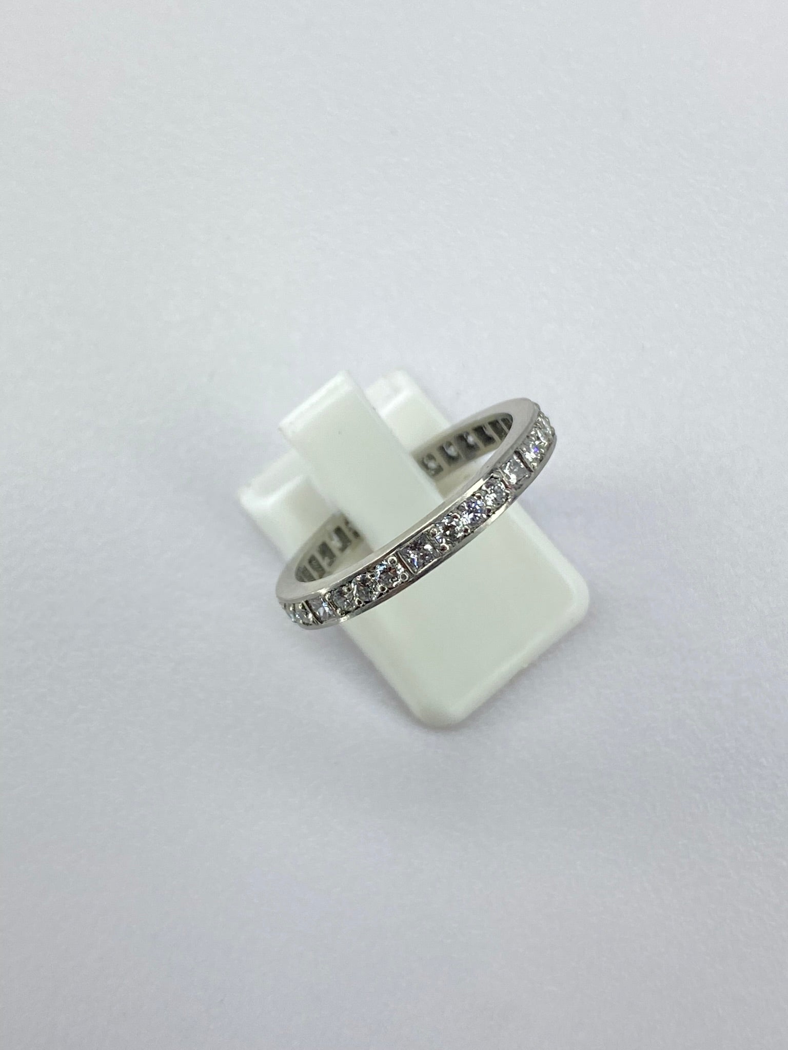 1.00ct Diamond Full Eternity Ring in Platinum – Round & Princess Cut, Size P