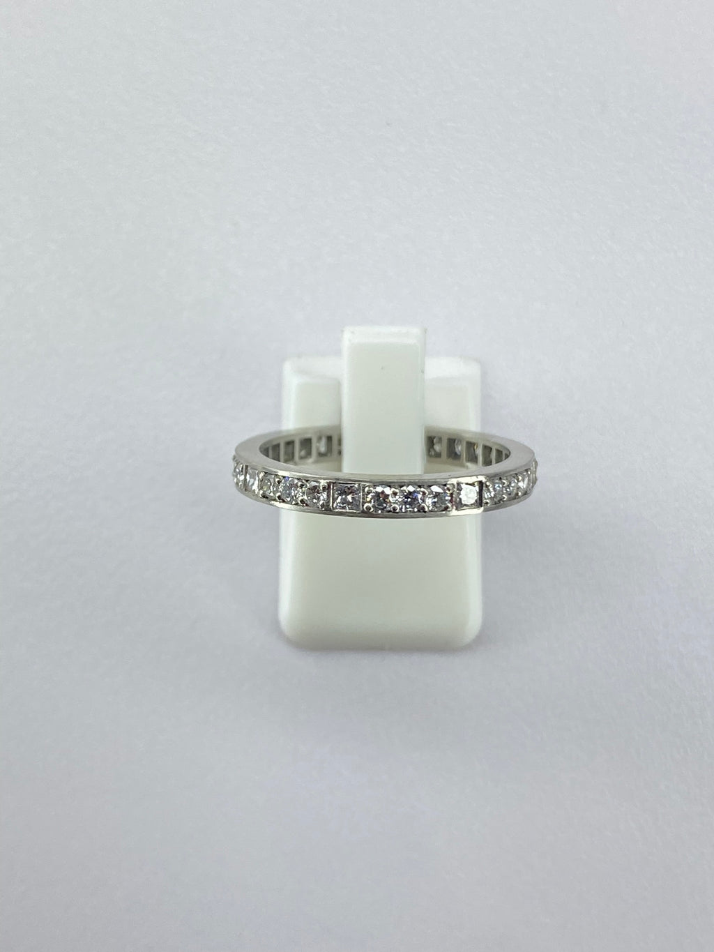 1.00ct Diamond Full Eternity Ring in Platinum – Round & Princess Cut, Size P