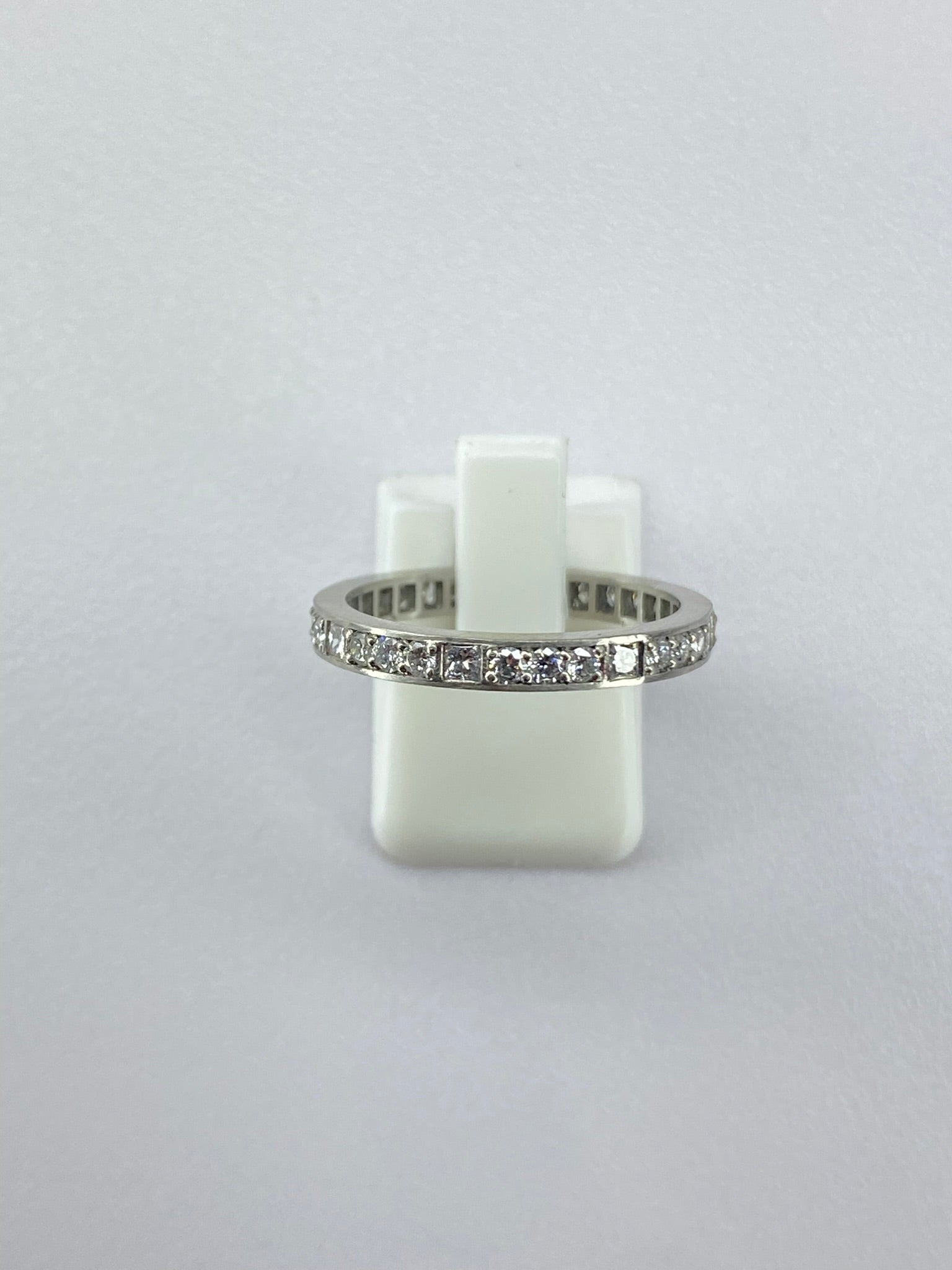 1.00ct Diamond Full Eternity Ring in Platinum – Round & Princess Cut, Size P