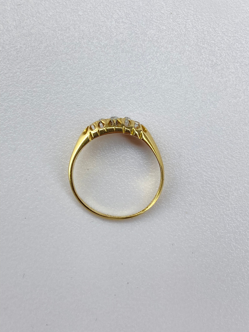Victorian Five Stone Diamond Ring | 18K Yellow Gold Antique Band