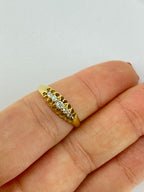 Victorian Five Stone Diamond Ring | 18K Yellow Gold Antique Band