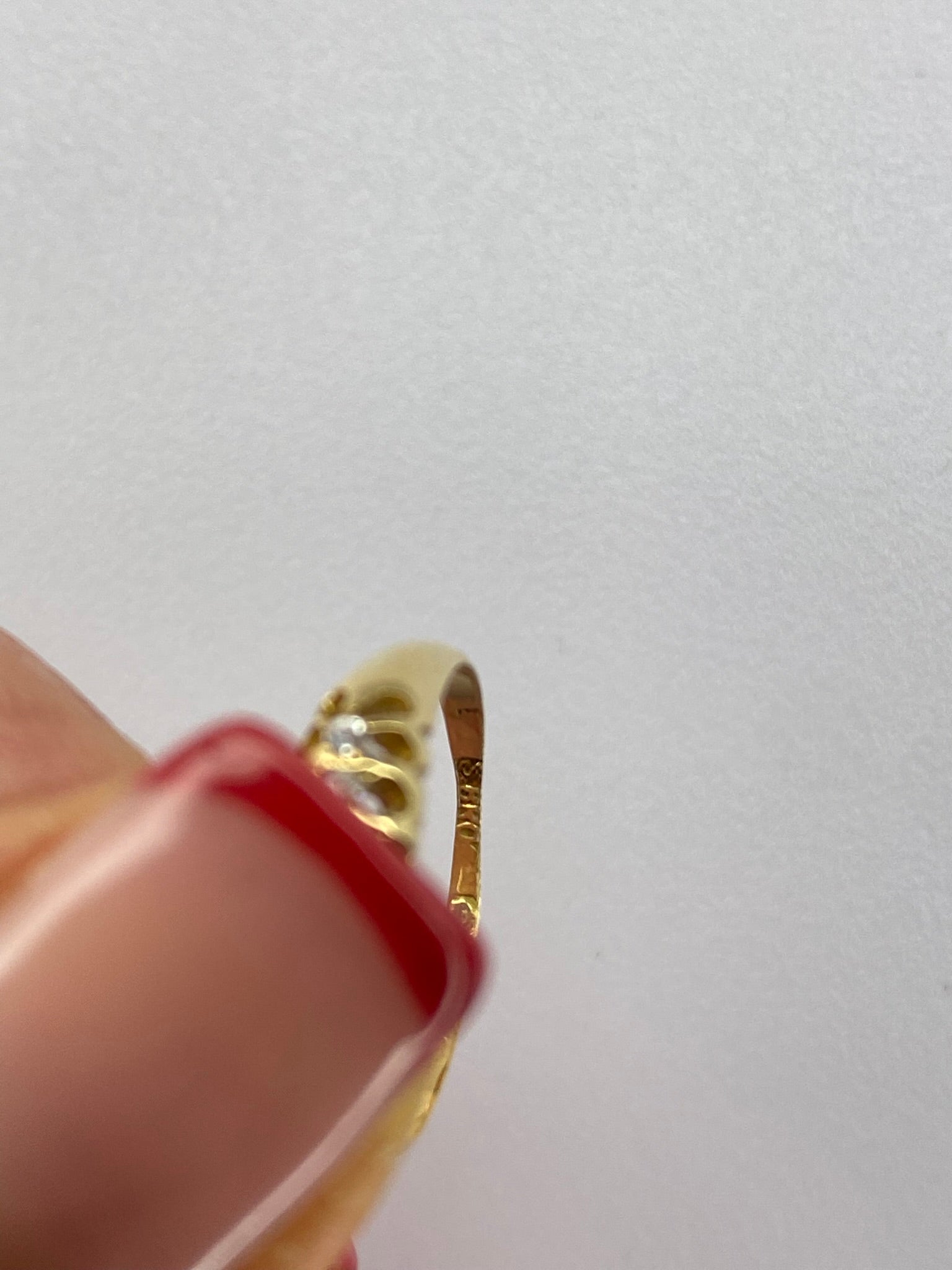 Victorian Five Stone Diamond Ring | 18K Yellow Gold Antique Band