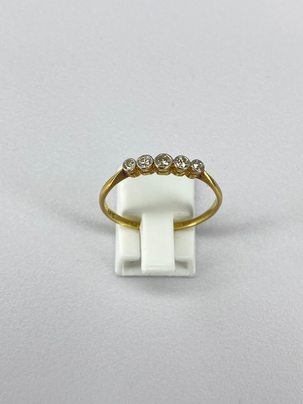 Rubover 5 Stone Diamond Ring in 18K Yellow Gold & Platinum | 0.20ct Diamond Band