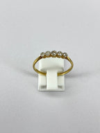 Rubover 5 Stone Diamond Ring in 18K Yellow Gold & Platinum | 0.20ct Diamond Band