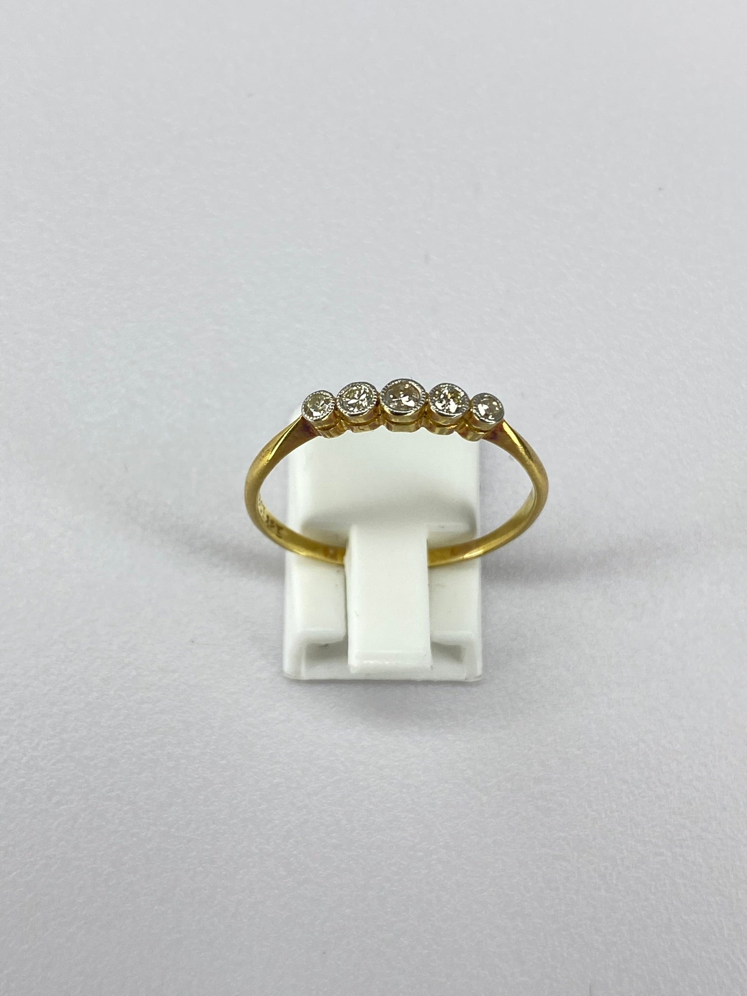 Rubover 5 Stone Diamond Ring in 18K Yellow Gold & Platinum | 0.20ct Diamond Band