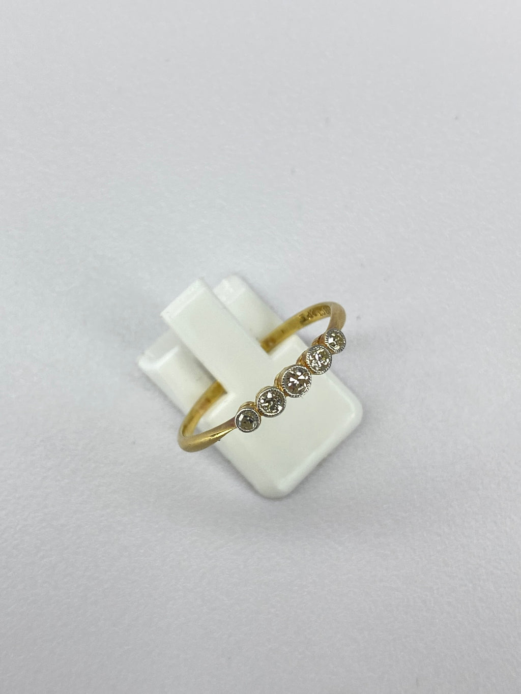 Rubover 5 Stone Diamond Ring in 18K Yellow Gold & Platinum | 0.20ct Diamond Band