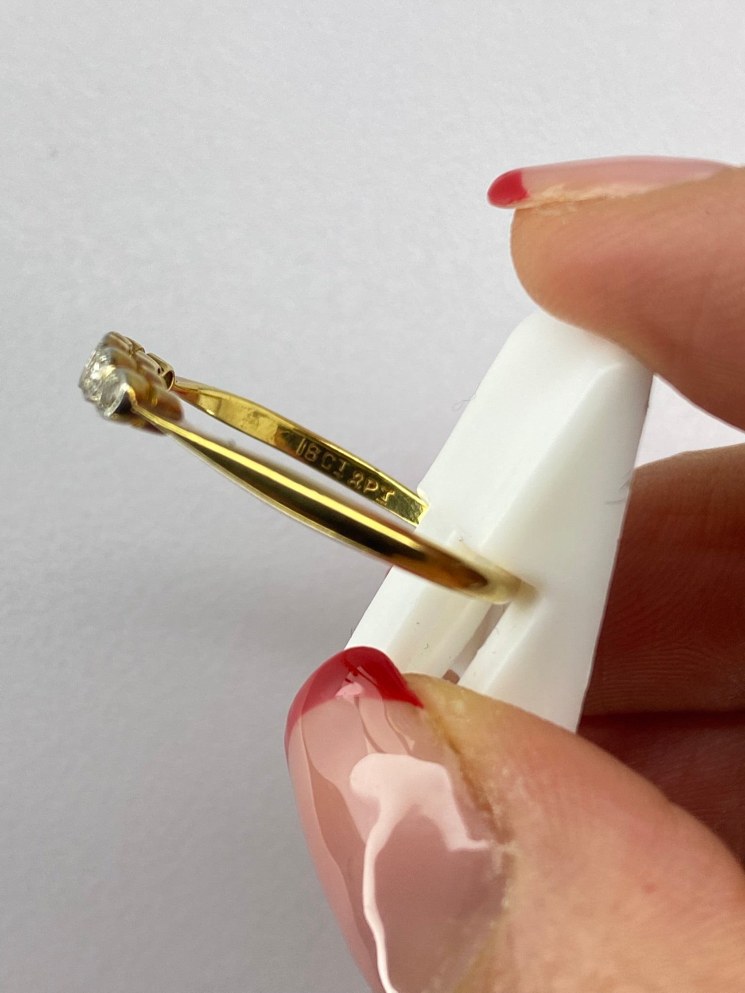 Rubover 5 Stone Diamond Ring in 18K Yellow Gold & Platinum | 0.20ct Diamond Band