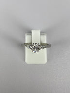 Oval Diamond & Pear Trilogy Ring in Platinum – 0.95ct Total Diamond Weight