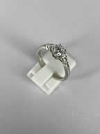 Oval Diamond & Pear Trilogy Ring in Platinum – 0.95ct Total Diamond Weight