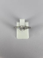 Oval Diamond & Pear Trilogy Ring in Platinum – 0.95ct Total Diamond Weight