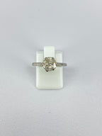 1.00ct Salt & Pepper Diamond Solitaire Engagement Ring Platinum Round
