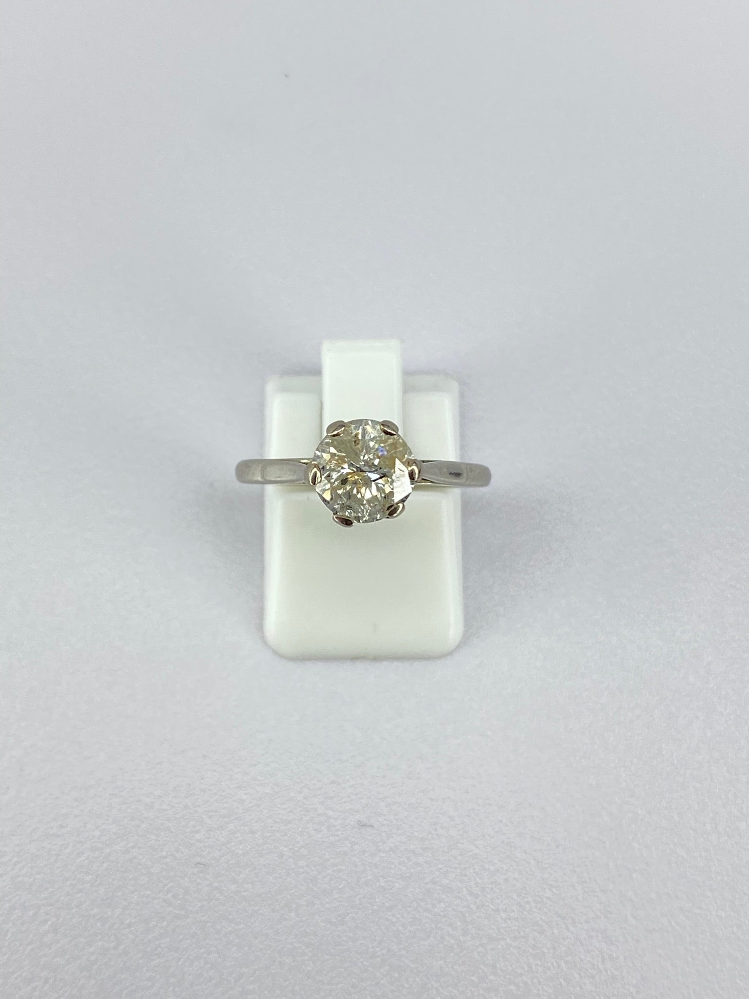 1.00ct Salt & Pepper Diamond Solitaire Engagement Ring Platinum Round