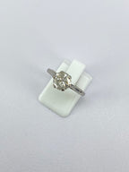 1.00ct Salt & Pepper Diamond Solitaire Engagement Ring Platinum Round