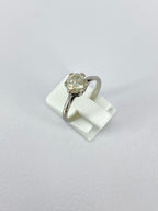 1.00ct Salt & Pepper Diamond Solitaire Engagement Ring Platinum Round
