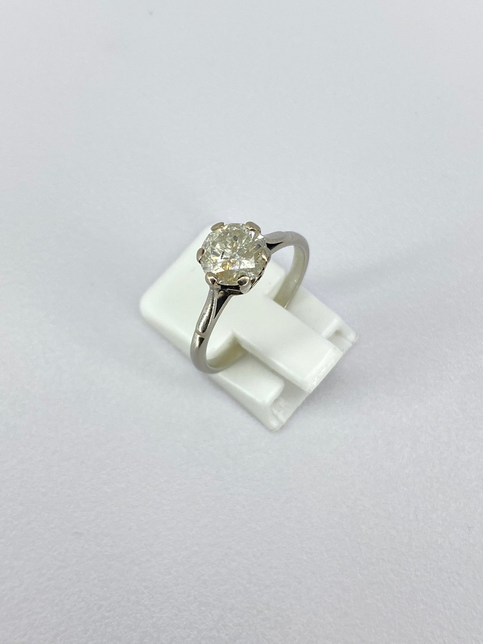 1.00ct Salt & Pepper Diamond Solitaire Engagement Ring Platinum Round