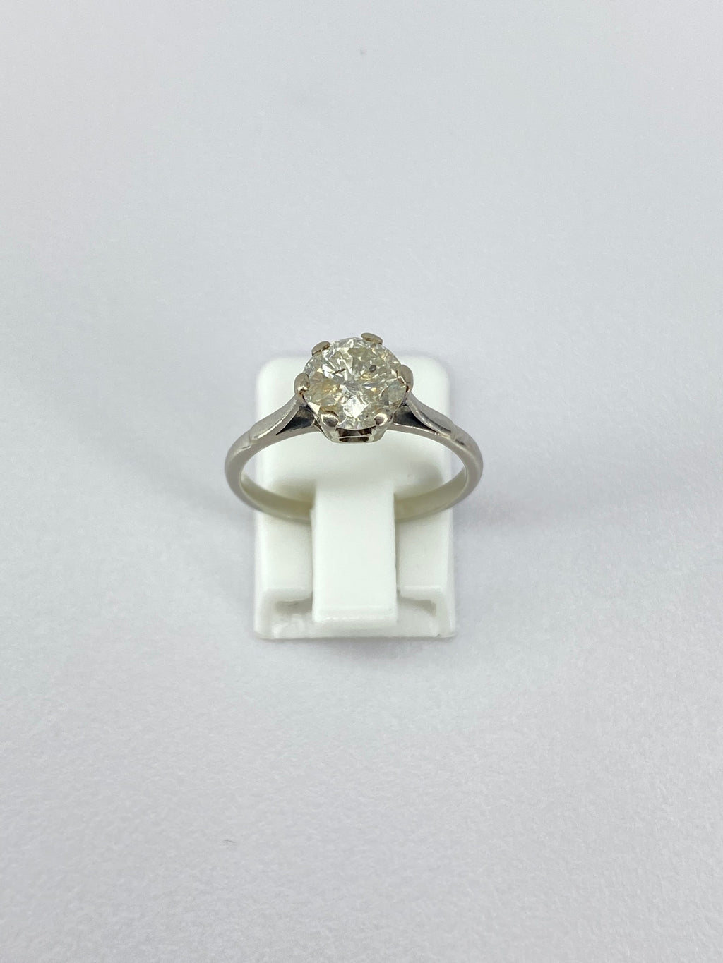 1.00ct Salt & Pepper Diamond Solitaire Engagement Ring Platinum Round