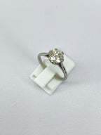 1.00ct Salt & Pepper Diamond Solitaire Engagement Ring Platinum Round