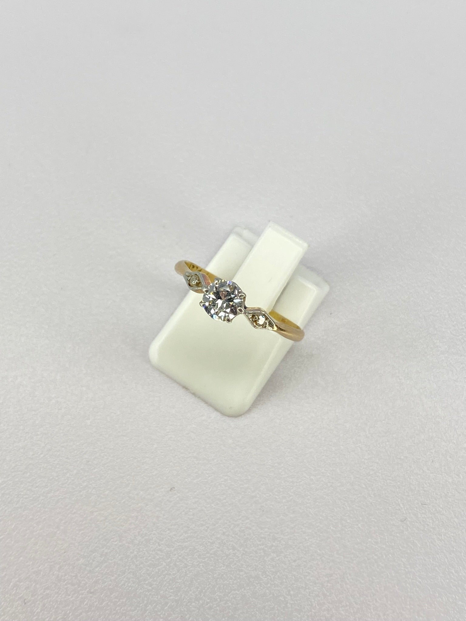 0.50ct Dainty Diamond Engagement Ring | Gold & Platinum Vintage Style