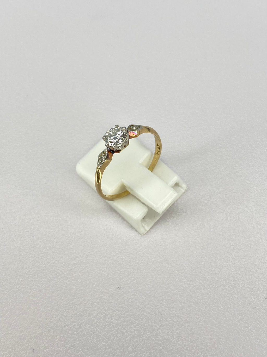 0.50ct Dainty Diamond Engagement Ring | Gold & Platinum Vintage Style