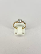 0.50ct Dainty Diamond Engagement Ring | Gold & Platinum Vintage Style