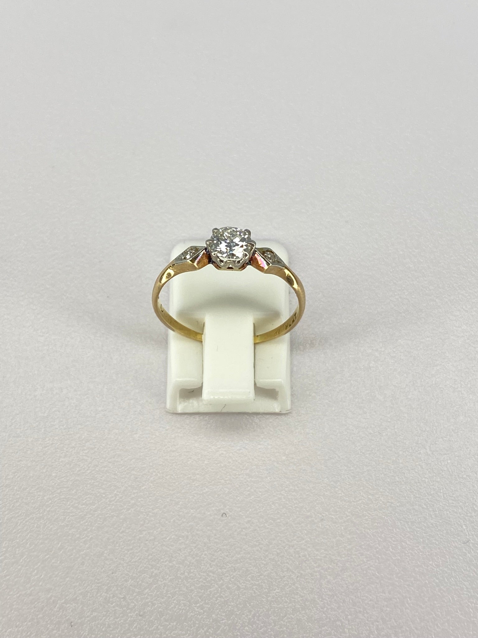 0.50ct Dainty Diamond Engagement Ring | Gold & Platinum Vintage Style