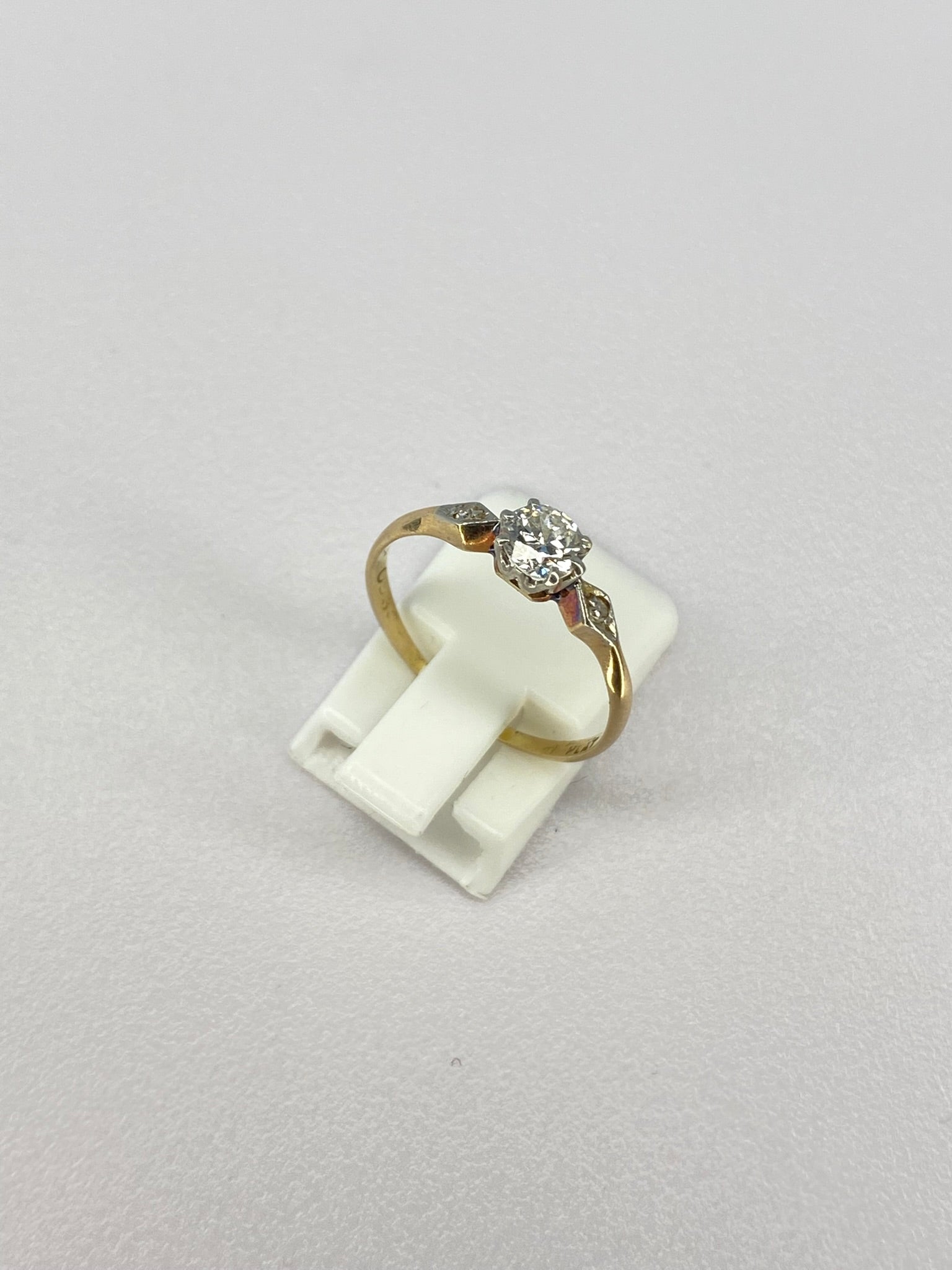 0.50ct Dainty Diamond Engagement Ring | Gold & Platinum Vintage Style