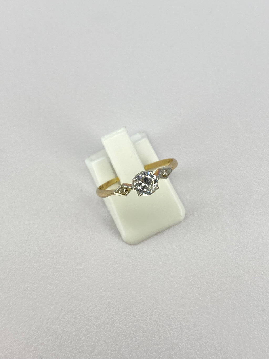 0.50ct Dainty Diamond Engagement Ring | Gold & Platinum Vintage Style