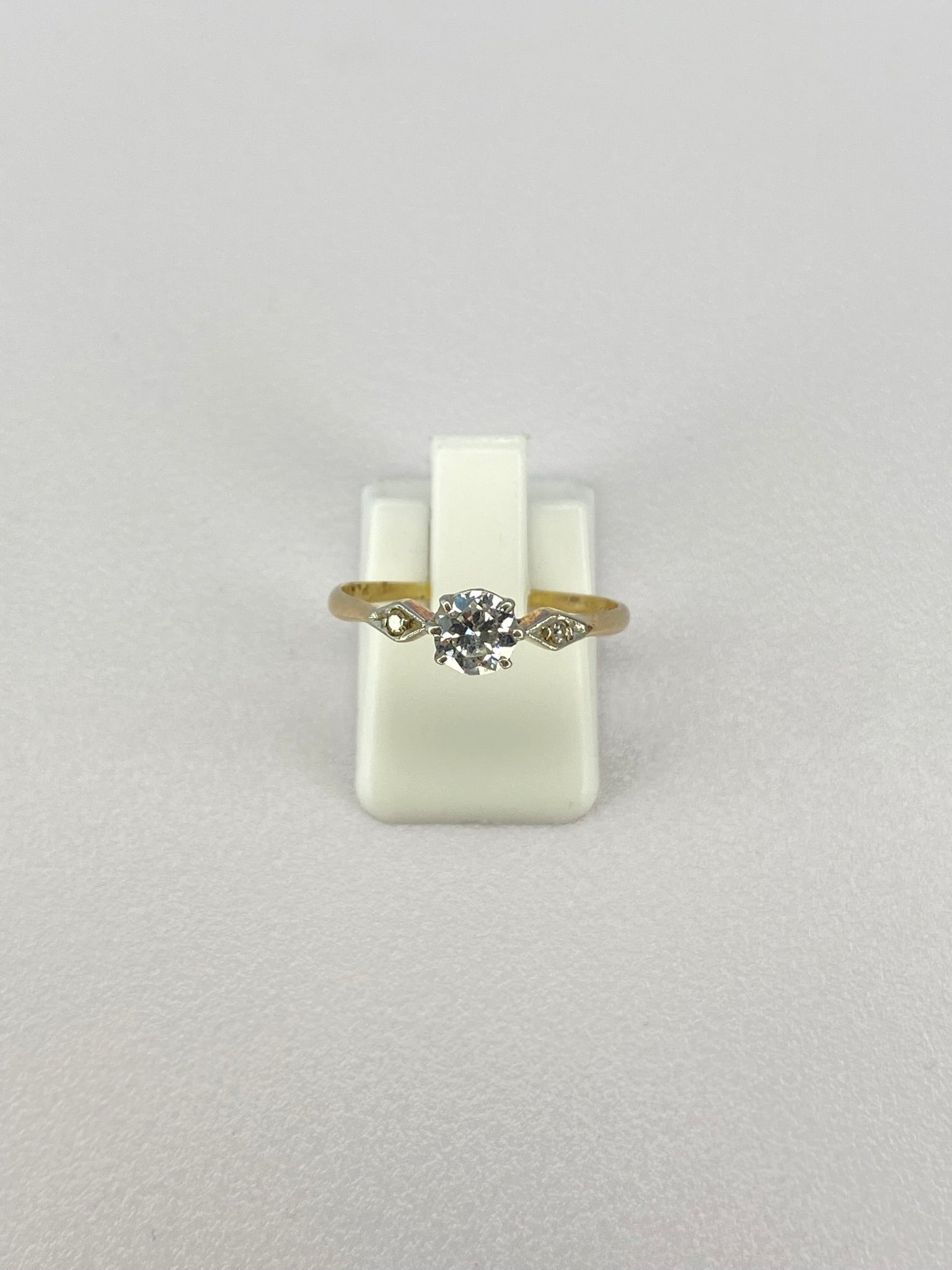 0.50ct Dainty Diamond Engagement Ring | Gold & Platinum Vintage Style
