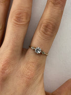 0.50ct Dainty Diamond Engagement Ring | Gold & Platinum Vintage Style