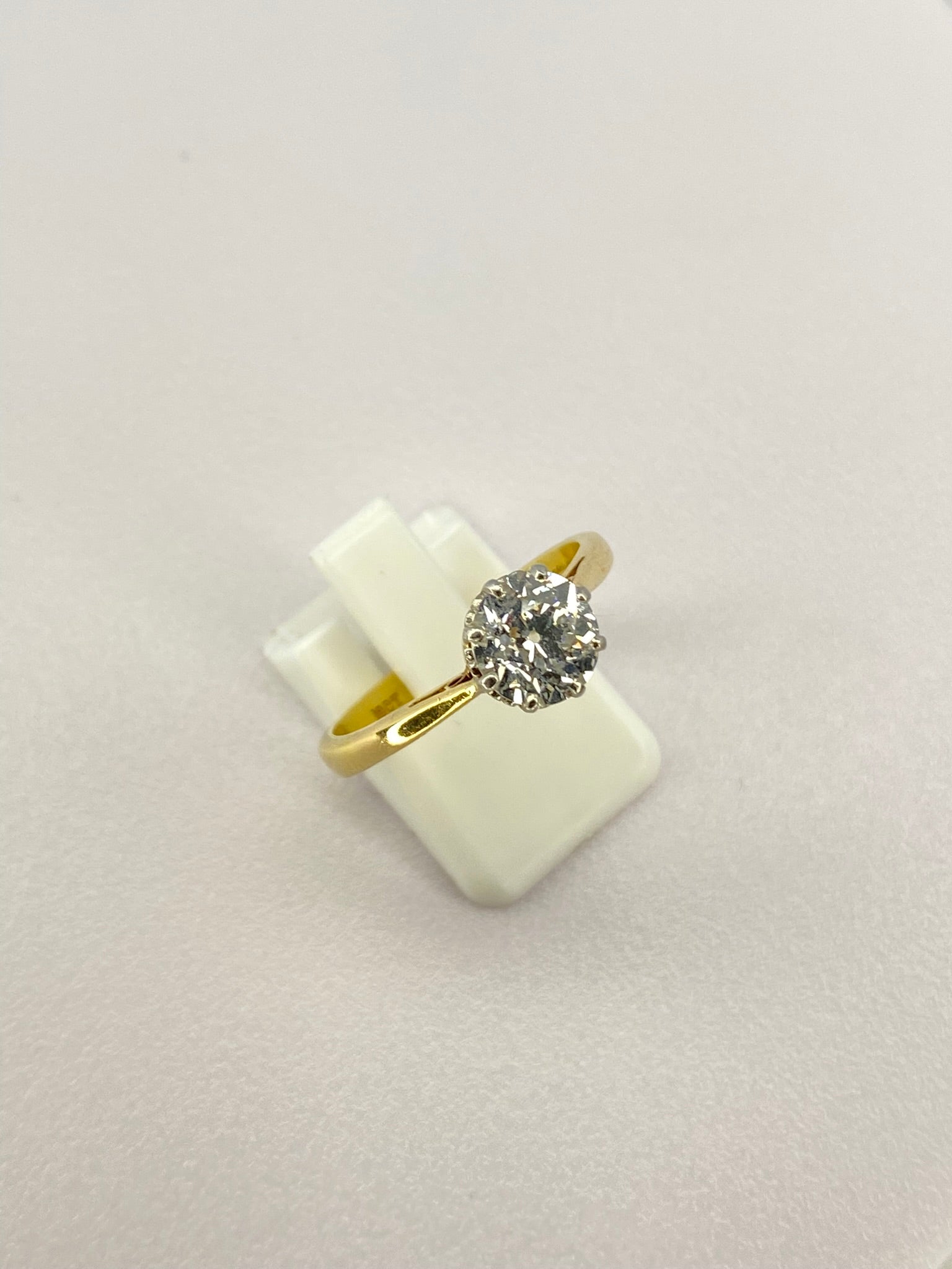 1.40ct Diamond Solitaire Engagement Ring F–G SI3 Platinum & 18ct Gold