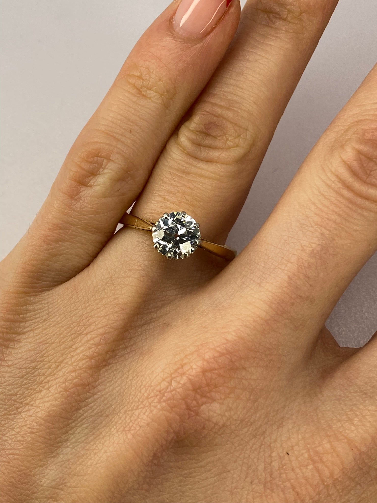 1.40ct Diamond Solitaire Engagement Ring F–G SI3 Platinum & 18ct Gold