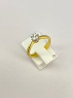 Vintage Solitaire Diamond Ring | 0.35ct Round Cut in 18ct Yellow Gold & Platinum