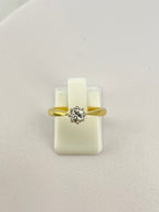 Vintage Solitaire Diamond Ring | 0.35ct Round Cut in 18ct Yellow Gold & Platinum
