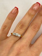 0.50ct Diamond Three Stone Bar Set Ring – 18K Yellow & White Gold – G-H VS/SI – Size K 1/2