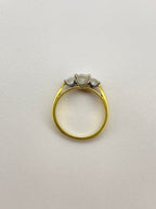 0.50ct Diamond Three Stone Bar Set Ring – 18K Yellow & White Gold – G-H VS/SI – Size K 1/2