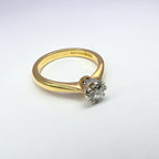 Vintage Solitaire Diamond Ring | 0.35ct Round Cut in 18ct Yellow Gold & Platinum