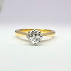 Vintage Solitaire Diamond Ring | 0.35ct Round Cut in 18ct Yellow Gold & Platinum